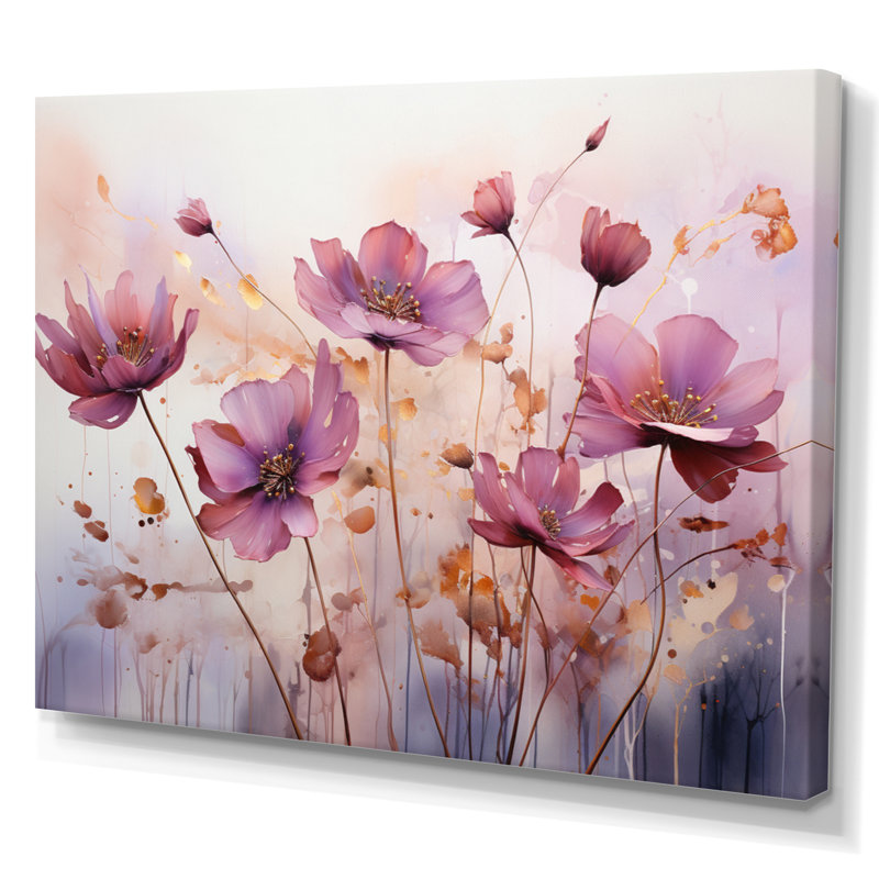" Purple Ethereal Blooms II ", Wrapped Canvas, 40" W x 30" H