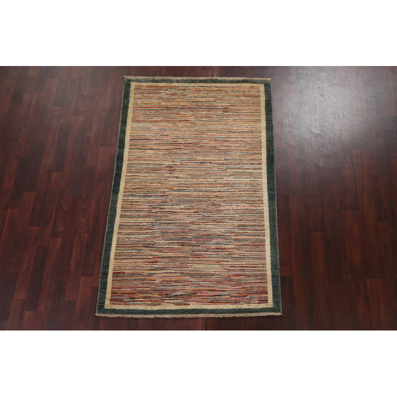 Tapis oriental unique Gabbeh Kashkoli noué à la main 4 pi x 6 pi 3 po
