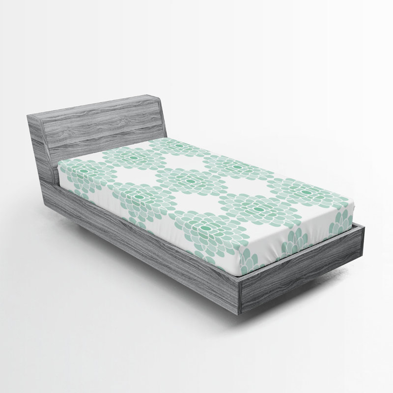 Drap-housse bleu marine Ambesonne, Ensemble literie pour lit simple