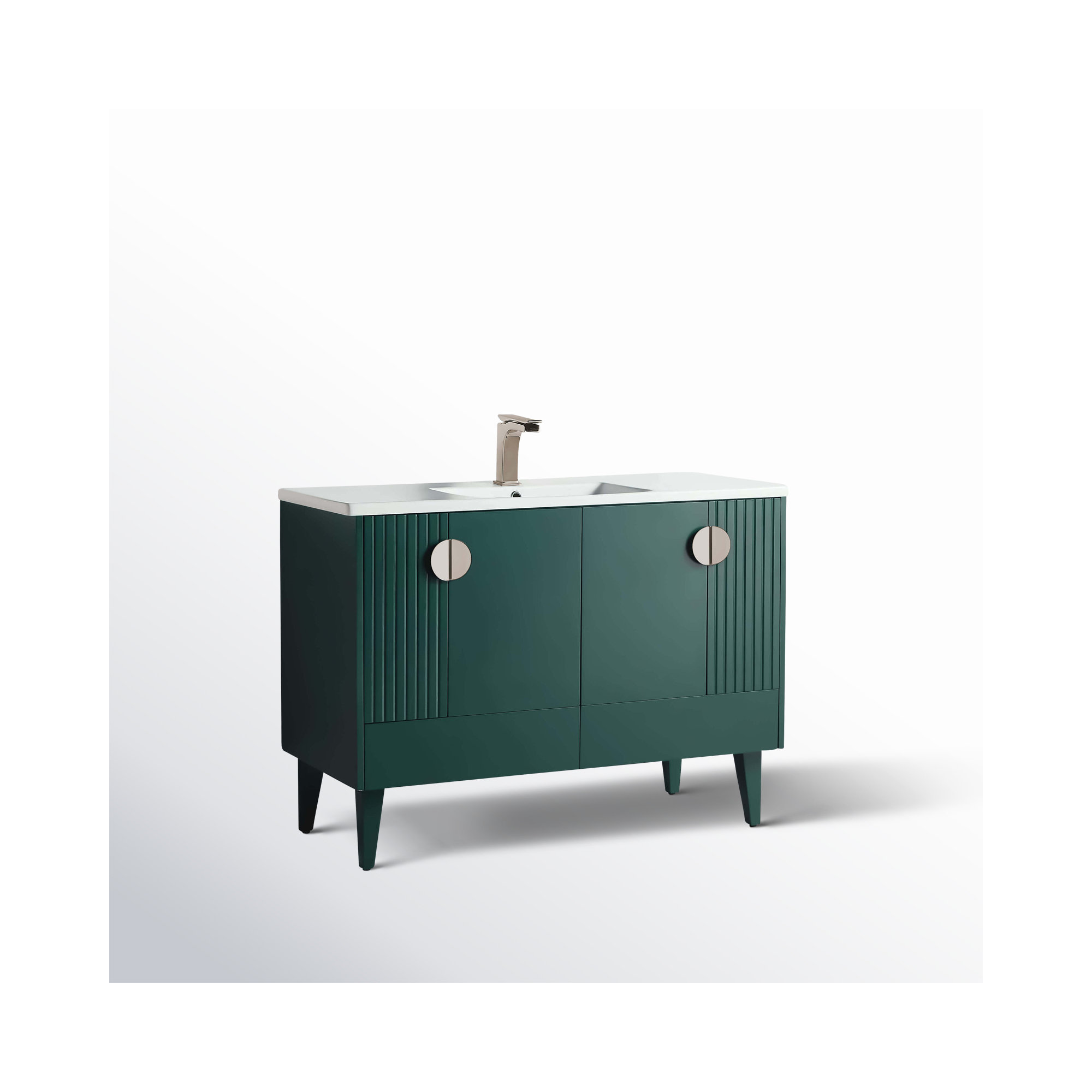Saimah 48'' Single Bathroom Vanity, Satin Nickel, Green