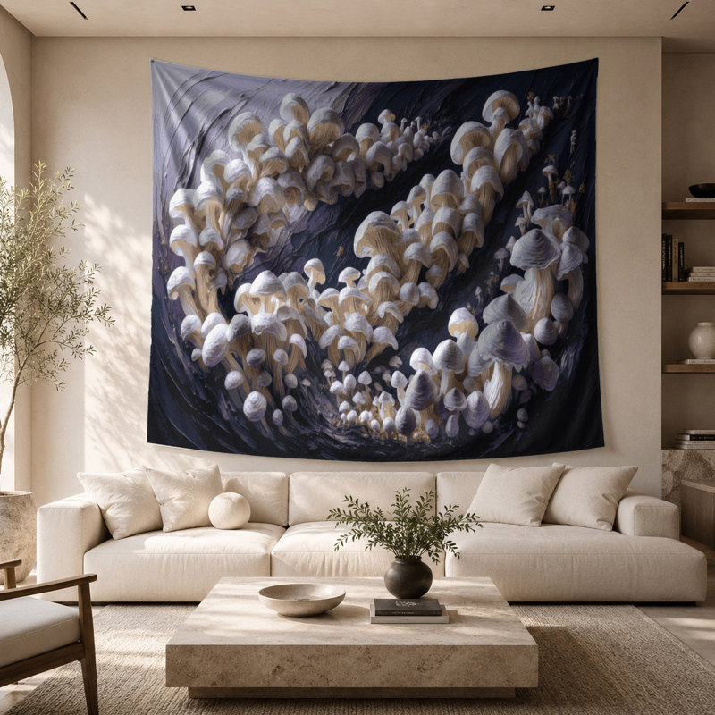Tapisserie murale légumes et huîtres, 68 po x 80 po