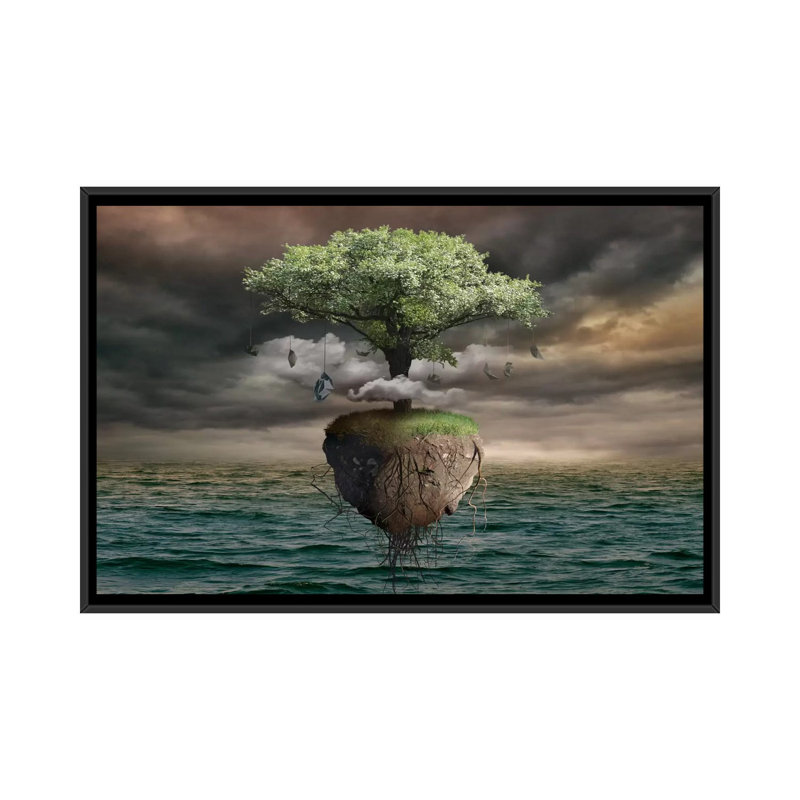 « artful viii », impression sur toile, H 18 po x l 26 po x P 1,5 po, Toile avec cadre noir, Pas de tapis