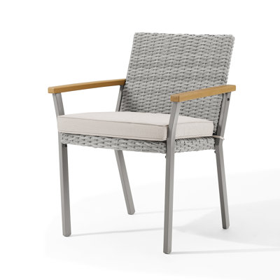 Chaise de salle à manger d'extérieur avec coussin Cabren