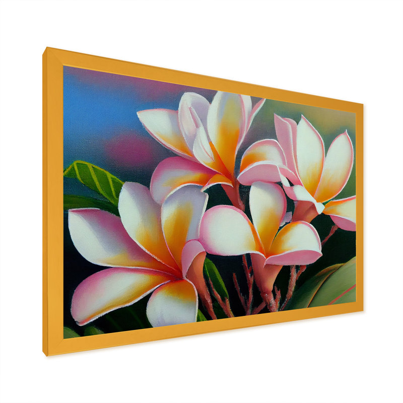 «White and Yellow Blossoming Plumeria IV», reproduction sur toile, H 12 po x l 20 po x P 1 po
