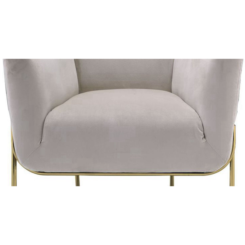 Fauteuil de 30 po de large Kaci, Gris, Or