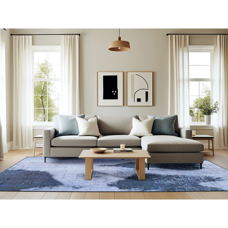 Tapis décoratif multicolore à motif abstrait, Rectangle 6 pi x 9 pi