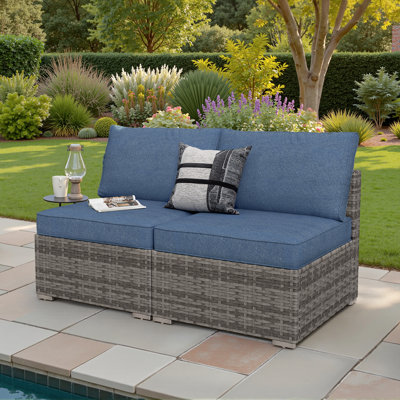 Chappotin Outdoor Patio Sofa Wicker Modular Sectional Set With Cushions