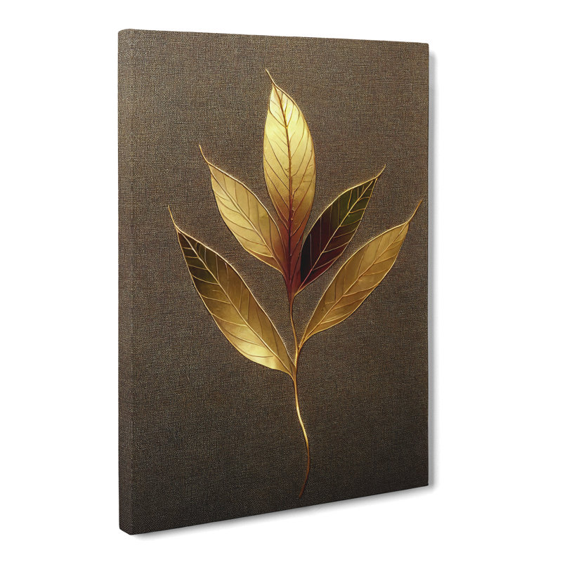 Gavazova Ivy Leaf Gold Vol.2 - Wrapped Canvas, 76cm H x 50cm W x 3cm D