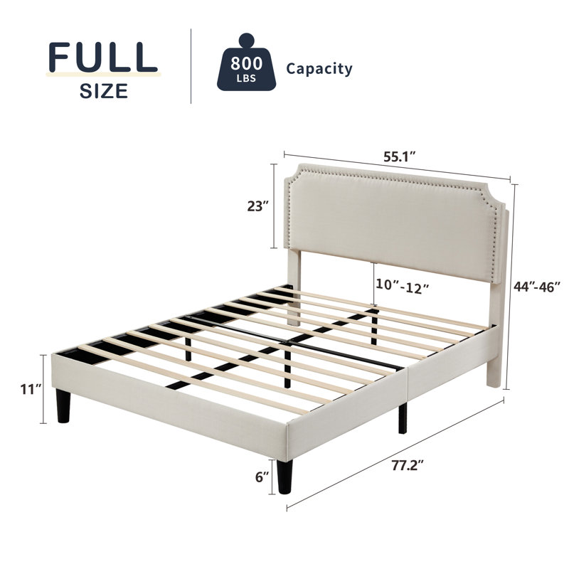 Ariele Modern Tufted Upholstered Platform Bed, Full