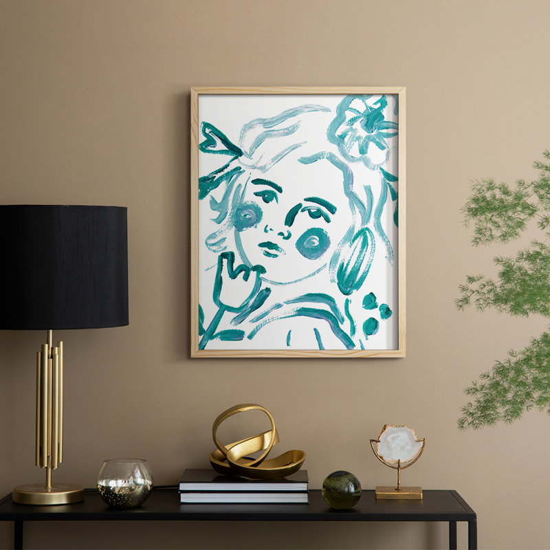 «Budding Flower IV», reproduction encadrée - bois massif, H 21 po x l 17 po