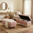 Leaysia Velvet Upholstered Flip Top Storage Bench