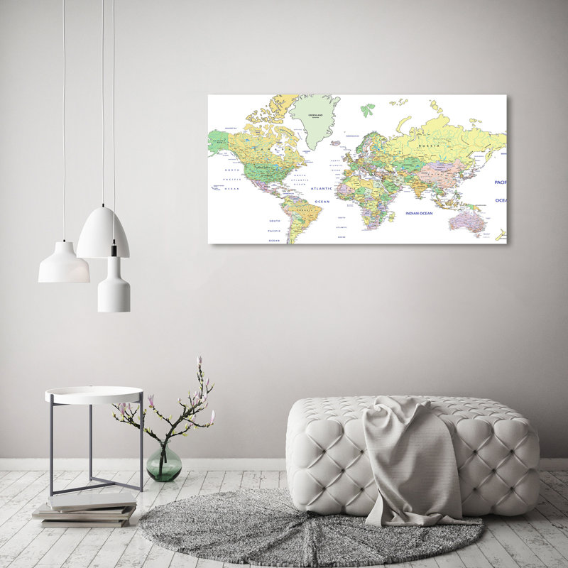 World Map - No Frame Print on Canvas