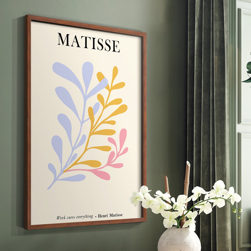 Matisse CDLXXXI Framed Print - Solid Wood, 10" H x 8" W, Brown Single Picture Framed