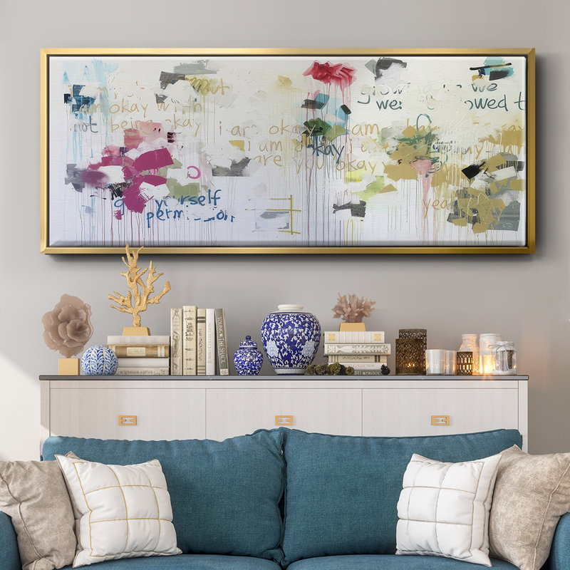 I'm Okay V- Framed Canvas