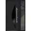 Porte avant en acier pré-suspendue à l'avant / deux 6501 anthracite / fenêtre extérieure latérale / inserts en acier inoxydable simple peint moderne - l 36 po x H 80 po - droitier-111445029-111445031