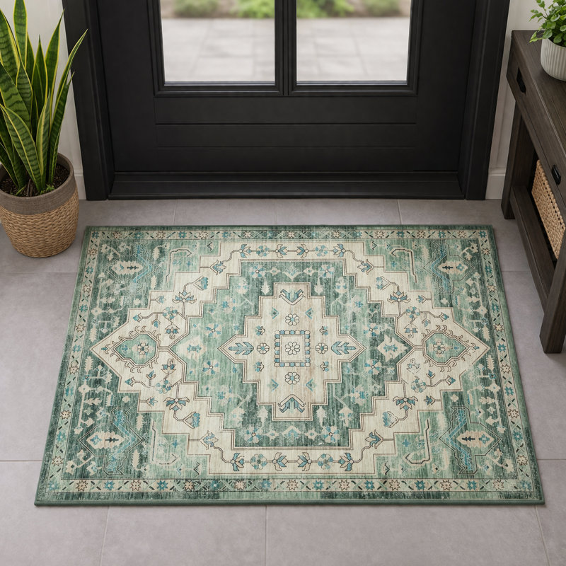 Oriental Machine Tufted Shag Area Rug, Rectangle 40 x 60 cm