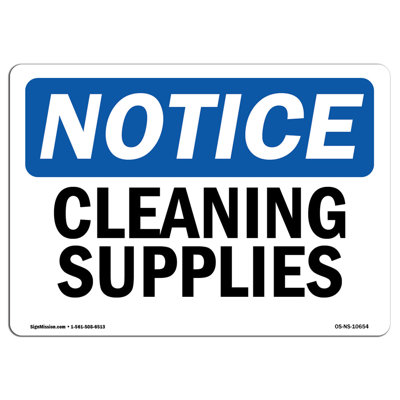 SignMission Cleaning Supplies Aluminum Sign 12 x 18