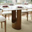 Table de salle à manger rectangulaire moderne en pierre frittée avec base à double piédestal-767499270-767499291