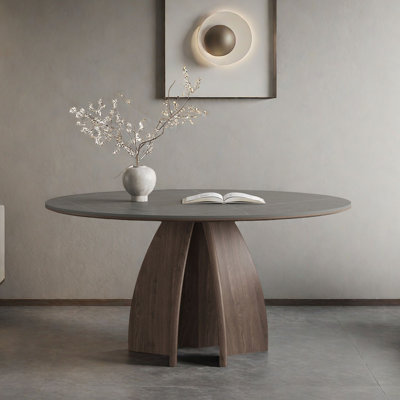 Italian-Style Walnut Round Dining Table
