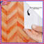 Rideaux de douche à motif de chevrons orange très longs-2141066063