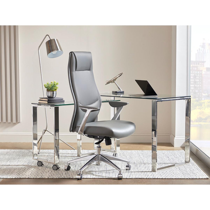 Fauteuil de direction Jaymier, Similicuir gris