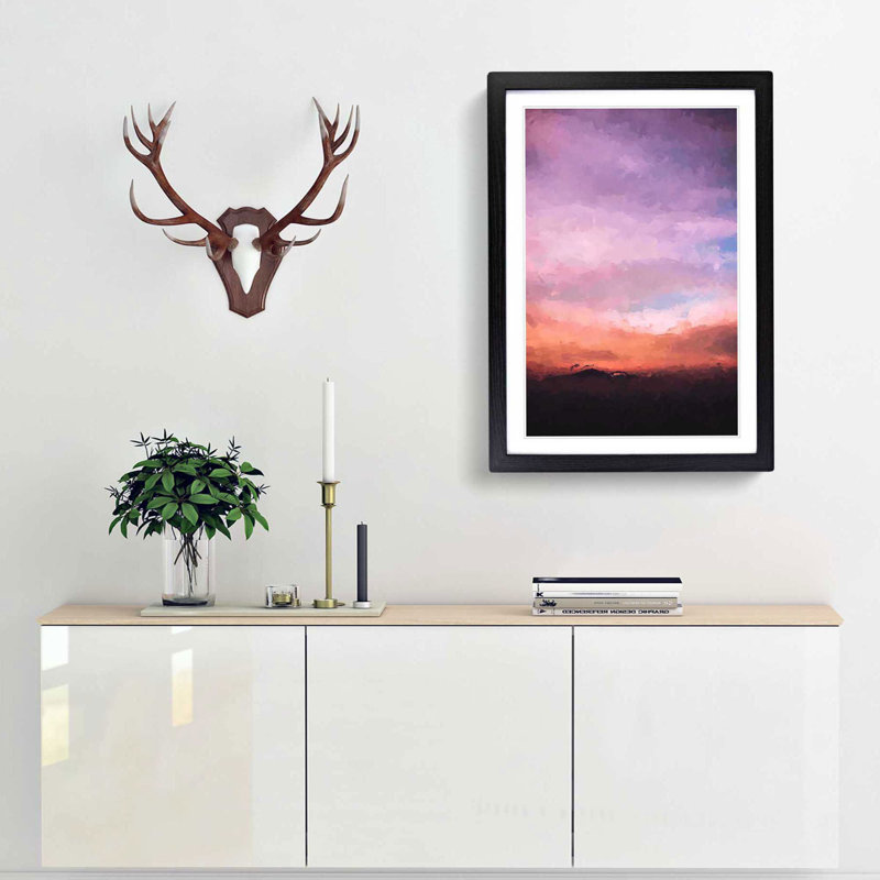 Sky Above the Mountain in Abstract - Picture Frame Graphic Art Print, Black Framed, 65cm H x 48cm W x 2cm D