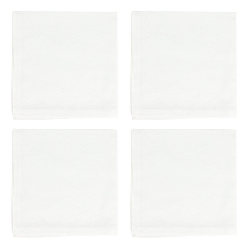 Damask Napkins - Set Of 4, White
