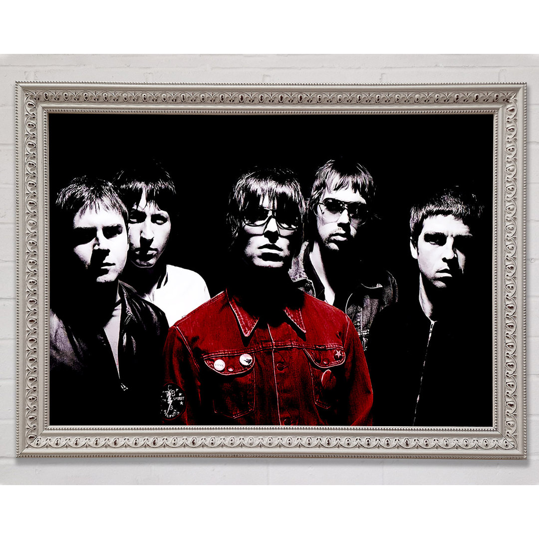 Oasis Liam Red Coat B N W - Einzelner Bilderrahmen Kunstdrucke