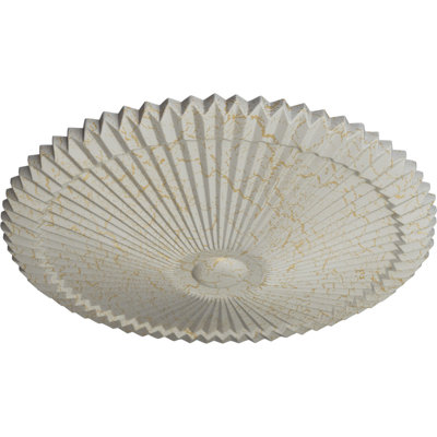 Endurathane Shakuras Ceiling Medallion, 24"OD x 3"P (Fits Canopies up to 5"), Hand-Painted Pot of Cream Crackle Finish
