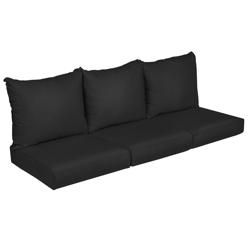 Coussin de siège / dossier d'extérieur Sunbrella, Sunbrella - toile noire, L 27 po x P 23 po