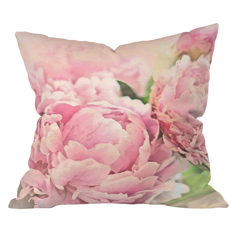 Peonies Throw Pillow, 26" x 26"