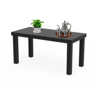 Jaython Black Coffee Table End SideTable Living Room Furniture Light Weight Willow Grain