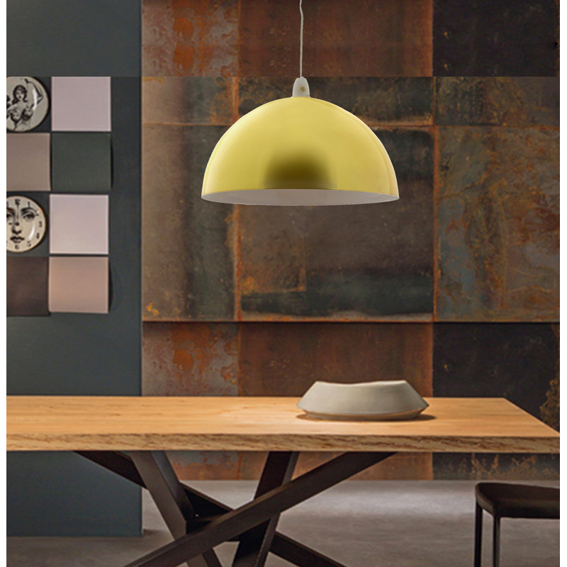 20 cm H Bowl Pendant Shade ( Clip On ), Shiny Brass