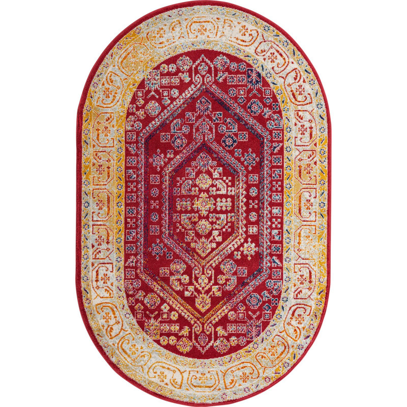 Milojica Oriental Indoor Rug, Oval 5' x 8'
