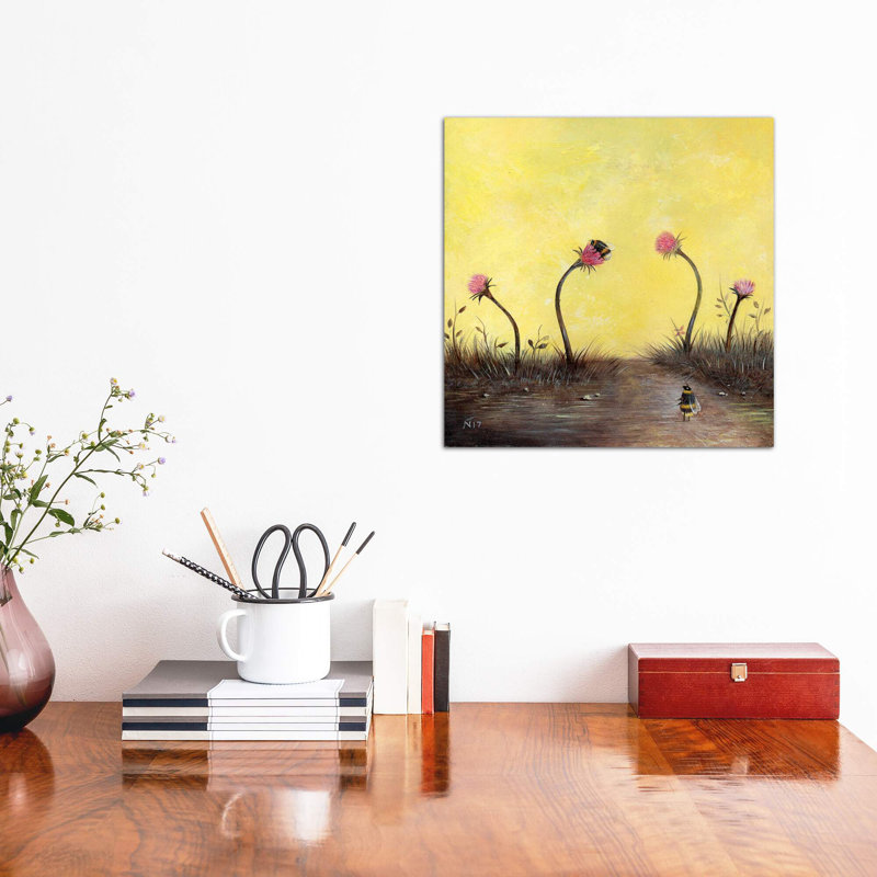 Parmi les chardons par Neil Thompson - impression d'art graphique, H 37 po x l 37 po x P 1,5 po, Toile tendue