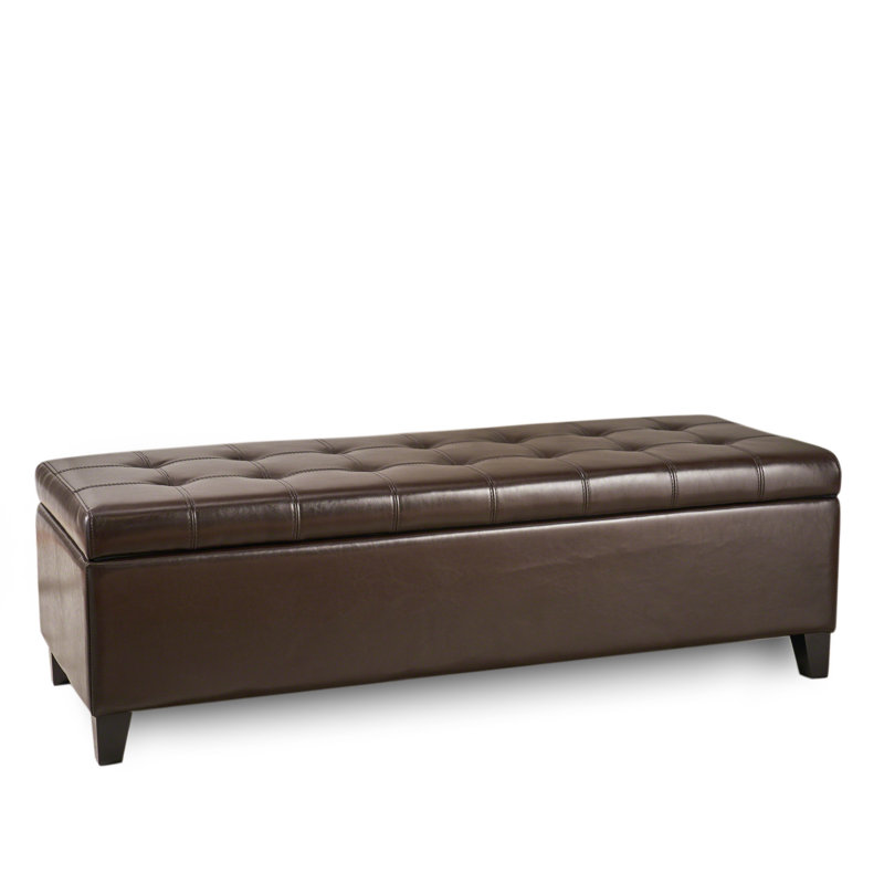 Banc de rangement à couvercle rabattable rembourré