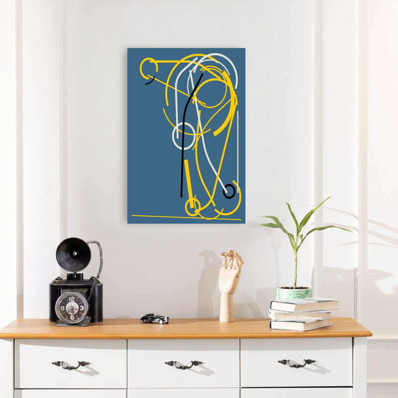 Flowing Geometric Lines Abstract Contemporary Geometric Horse Wall Art Print, 24" H x 16" W