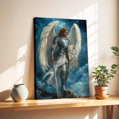 Tableau sur toile « Gardien céleste » encadré et prêt à accrocher, pour salon, chambre ou décoration intérieure.