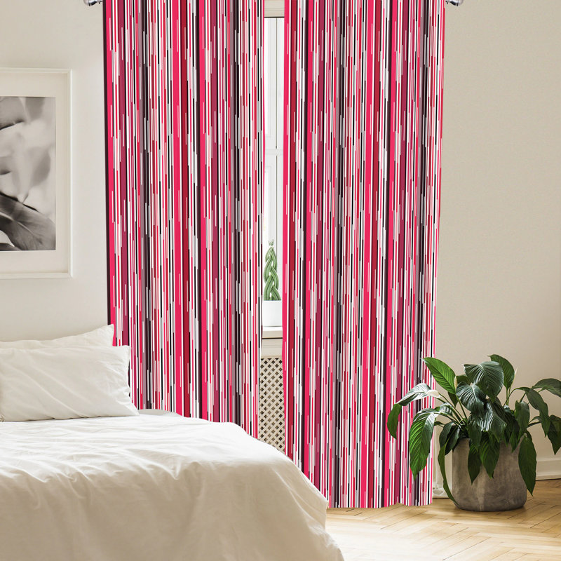 Striped Semi-Sheer Rod Pocket Sliding Panel, 28" x 95"