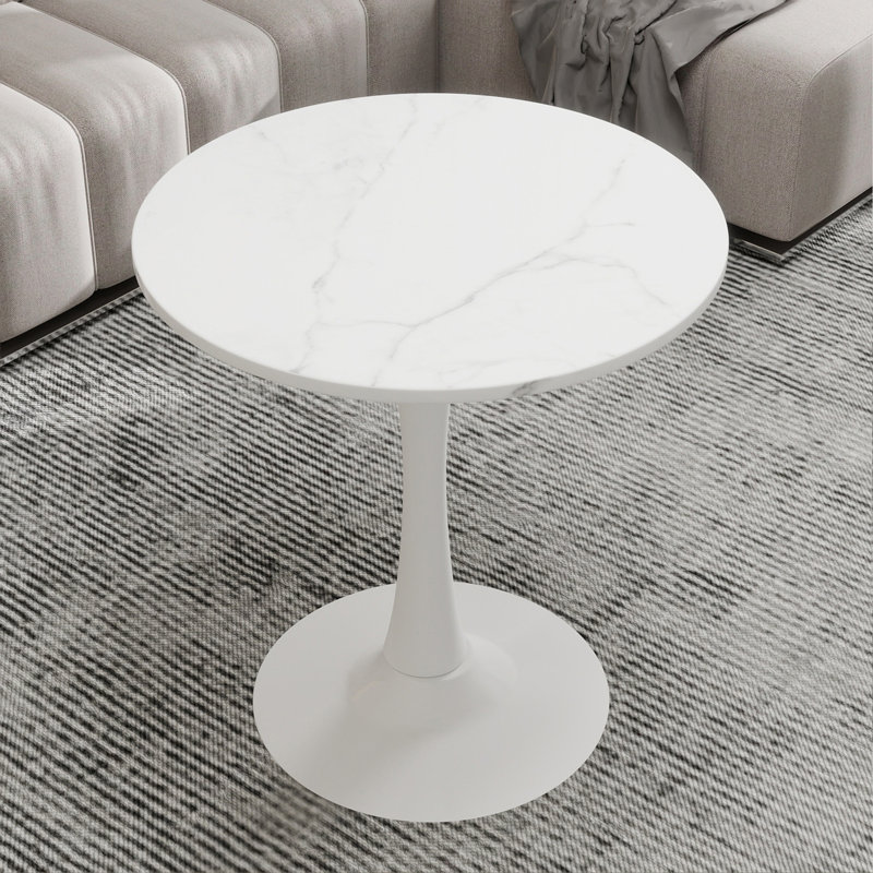 Table basse 27,6 po Mid-Century, Blanc