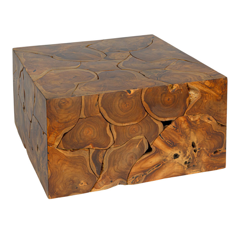 Mesa Teakwood Root Square Coffee Table, Natural, 15.75" H x 30" L x 30" W 