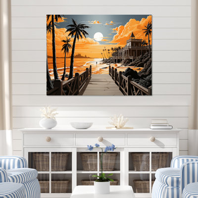 " Beach Pier Perspective Papercut III "