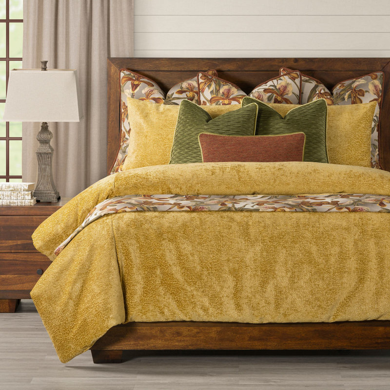 Velvet Duvet Cover & Insert, California King Duvet Cover + 5 Shams + 3 Pillows