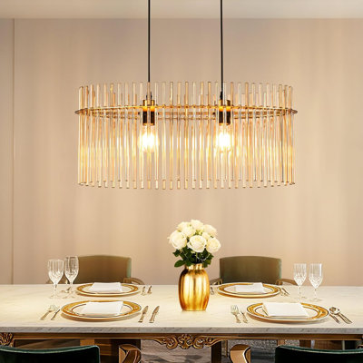 2-Light Elongated Oval Kitchen Island Pedant