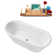 67" Streamline Soaking Glossy White Freestanding Tub and Tray With Internal Drain