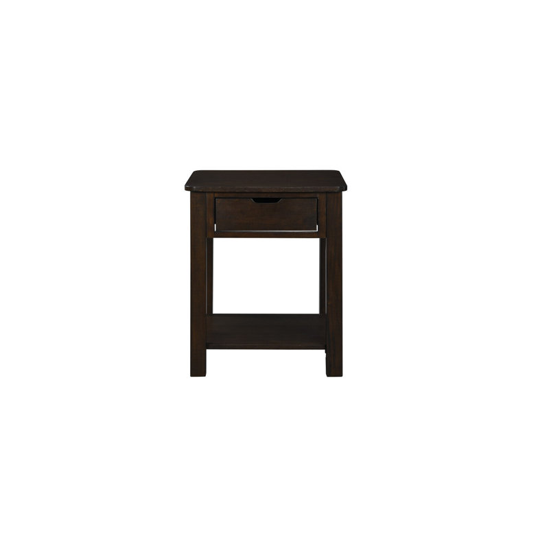 Dheeraj Dark Brown Mdf End Table with Drawer