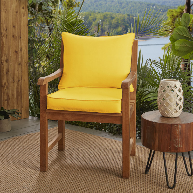 Strasse Desma Indoor/Outdoor Sunbrella Seat/Back Cushion, 5" H x 23" W x 25" D, Sunbrella - Canvas Melon