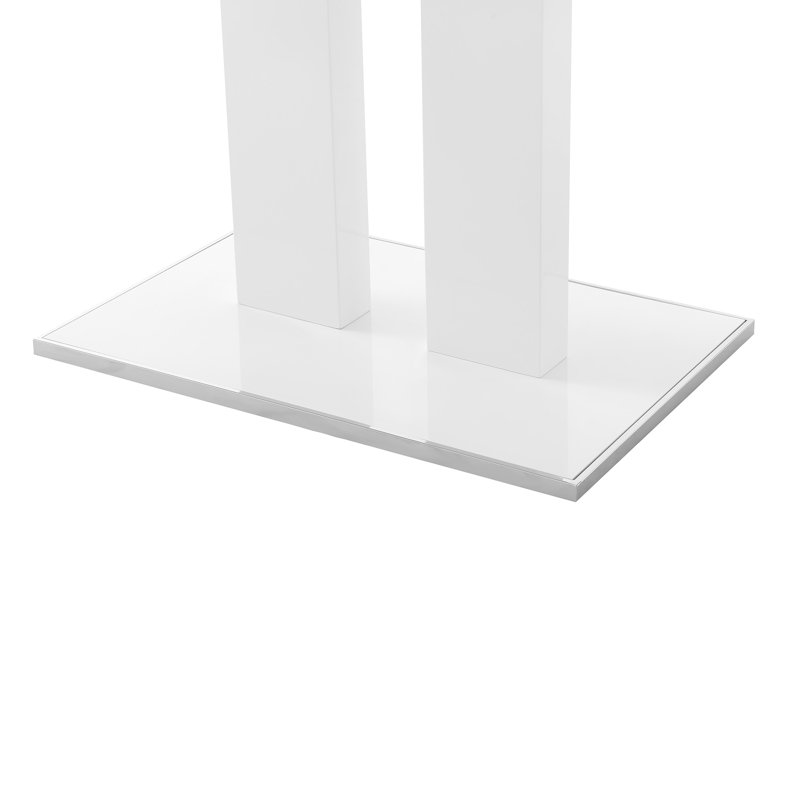 Darcie Rectangular Glass Top with Stainless Steel Base Dining Table