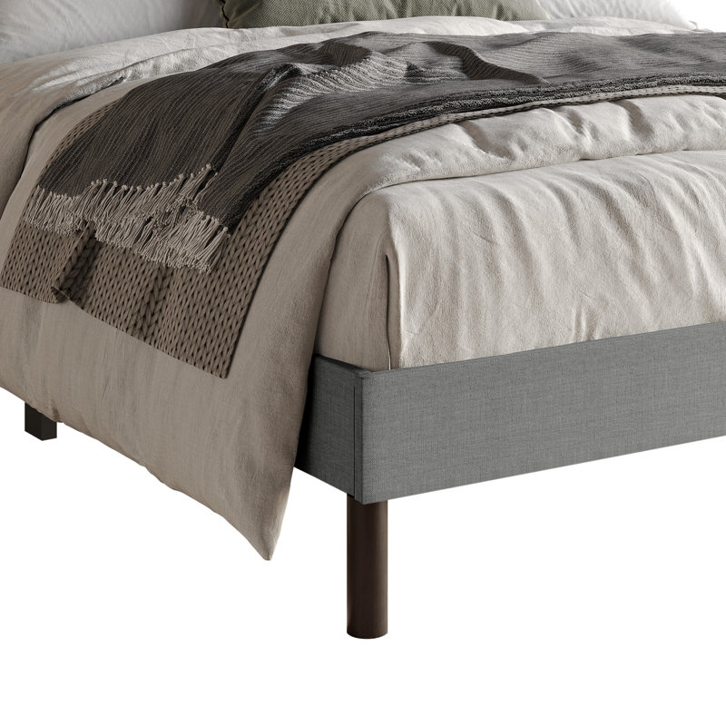 Odessa Upholstered Wingback Panel Bed, Gray, King