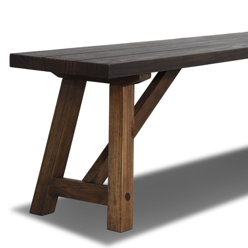 Cascais Dining Bench with Farmhouse Base, Brown Oak